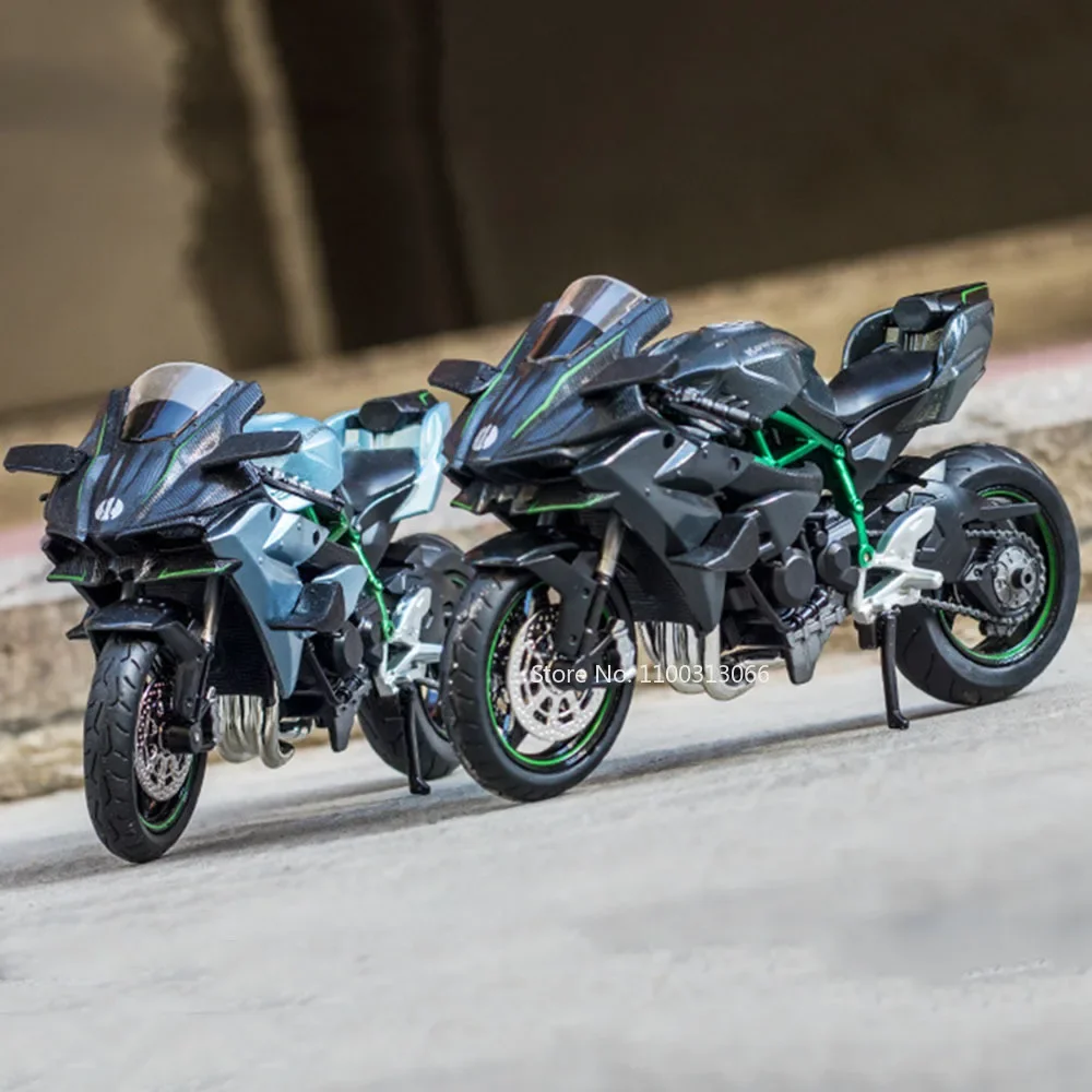 

1:12 Kawasaki Ninja H2R Diavel Motorcycles Toy Car Model Light Sound Shock Absorption Miniature Vehicle for Child Birthday Gifts