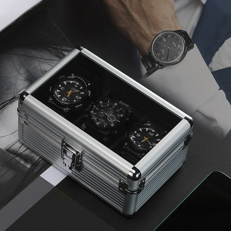 Aluminium Watch Box Minimalist Business Storage Boxes Protect Collection Dustproof Display Case Mechanical Watch Showcase Boxes