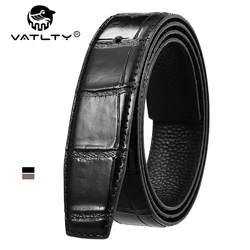 VATLTY Fashion Leather Belt Without Buckle for Men 35mm Natural Cowhide Trouser Belt Black Brown 130cm Belt Male Gifts