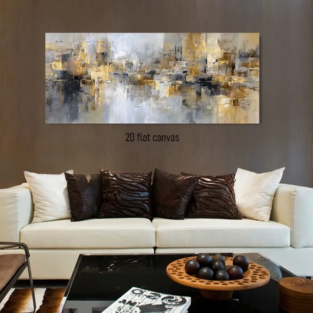 1pcs Modern Abstract Living Room Decoration Painting Nordic Style Sofa Background Wall Hanging Painting Light Luxury Gold Grey G