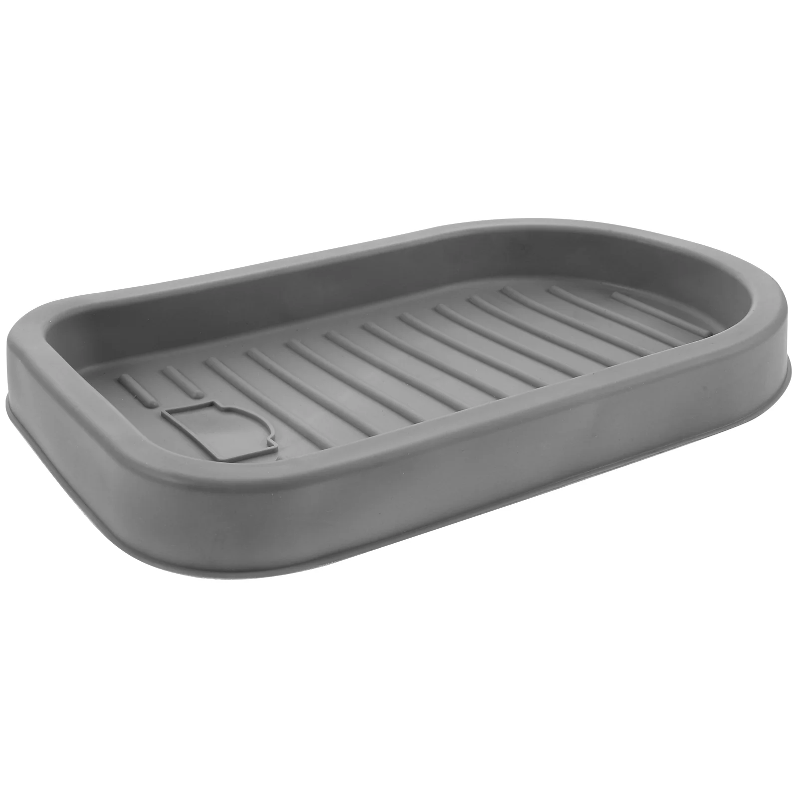 Drain Soap Dispenser Tray Non-slip Storage Mat Soapdish Case Sponge Grey Water Trough