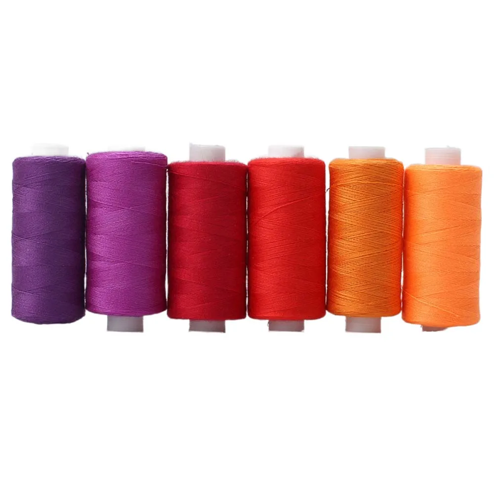 Fil à coudre 6 pièces/lot, usage domestique, 402, multicolore, pour couture à la main, fil polyester DIY, accessoires de couture, bobines de broderie, points