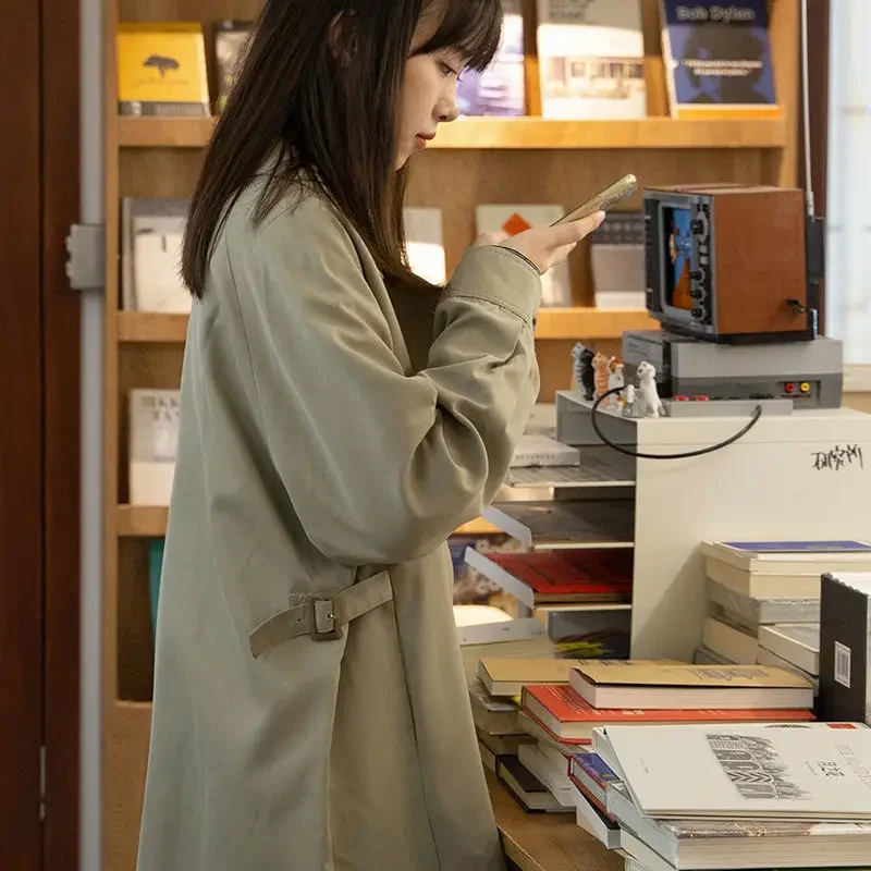 Graben Frauen BF Dame Chic Outwear Freizeit Schlank Heißer Verkauf Beliebte Solide Minimalistischen Klassische Harajuku Retro Mujer Ropa Japan Stil