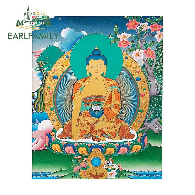 EARLFAMILY 13cm x 10.4cm for Shakyamuni Buddha God Car Sticker Interesting Scratch-Proof Helmet Decal Humorous Car Accessories