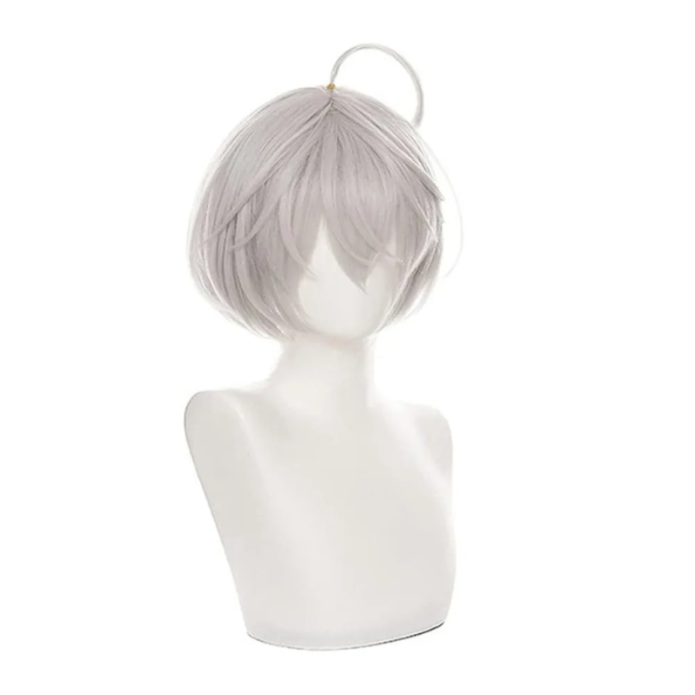 Set di parrucche cosplay Tokyo Revengers / Rebirth Way per Kanzaki Senju, acconciatura Bob grigio argento