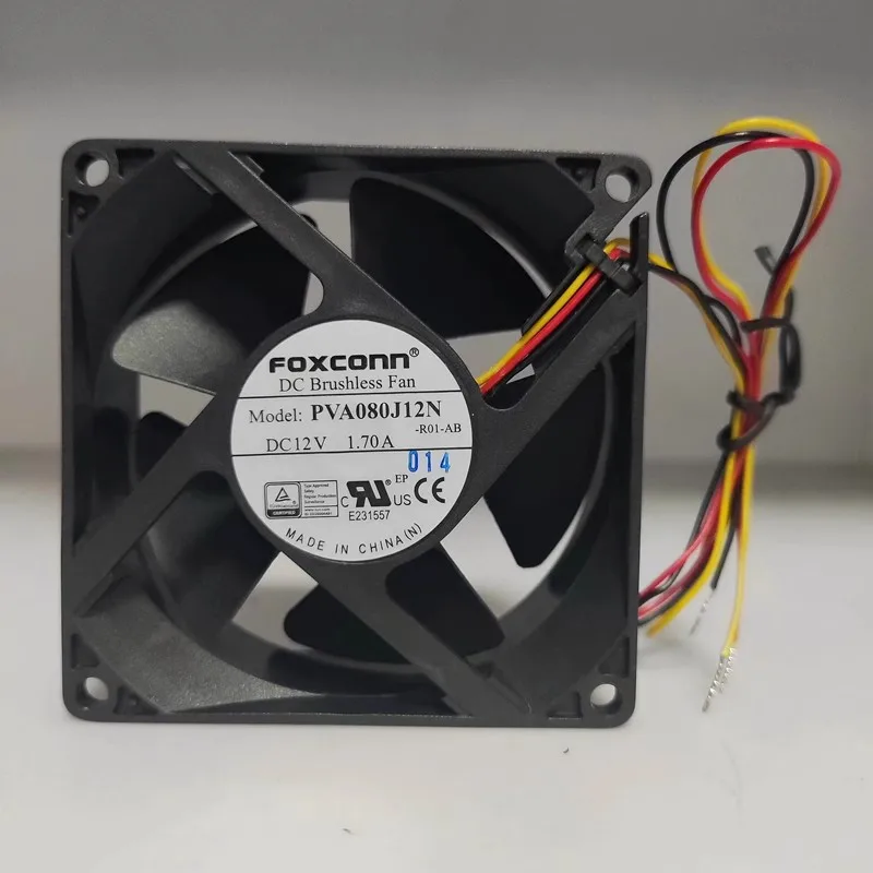 New PVA080G12N 12V 1.7A 8CM 8025 3-wire cooling fan with free shipping