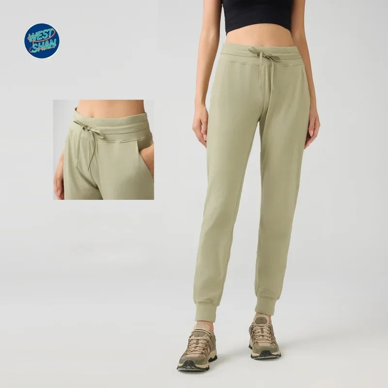 WESTSHAN EU US Size High Waist Yoga Pants for Women with Drawstring Quick-Dry Running Fitness Slim Fit Casual Jogger Pants