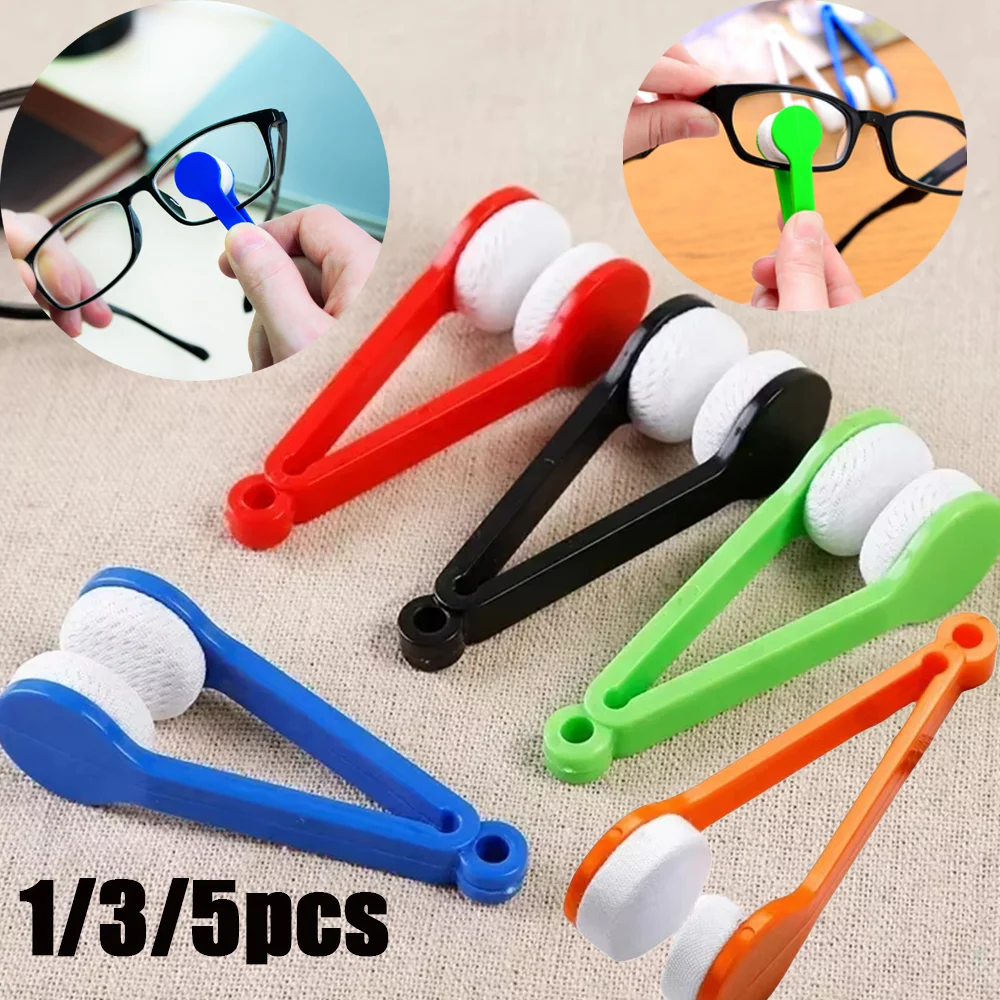 1/3/5pcs Portable Mini Glasses Cleaning Brush Multifunctional Mini Brush Microfiber For Sunglasses Wipe Cleaner Accessory Tools