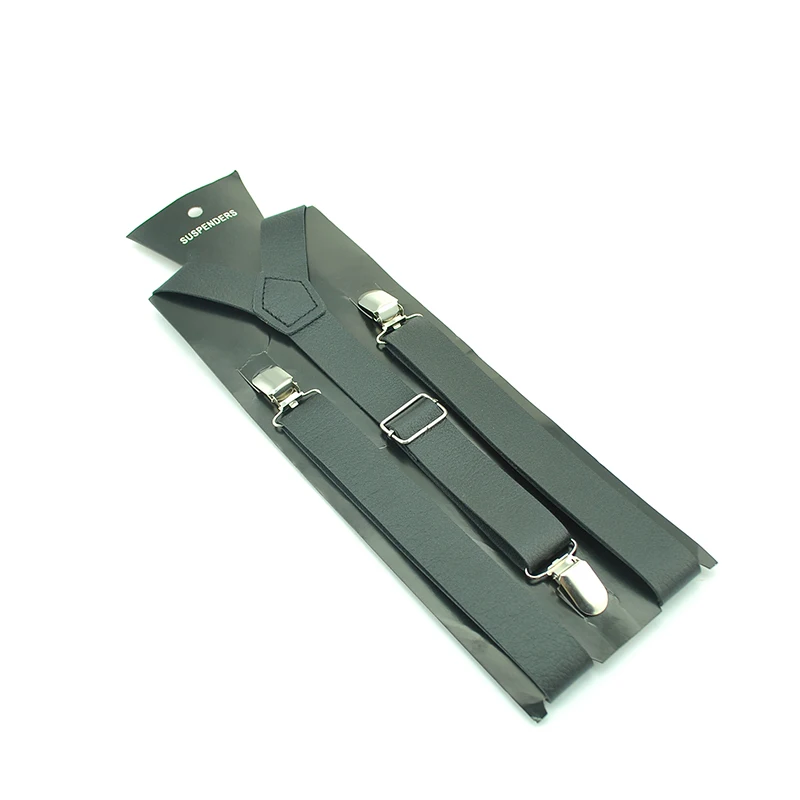 عالية الجودة بولي Leather الأشرطة الجلدية 4 ألوان الحمالة للرجال النساء كليب على الأقواس مطاطا سليم Y-الظهر الحمالات حزام بالجملة #2