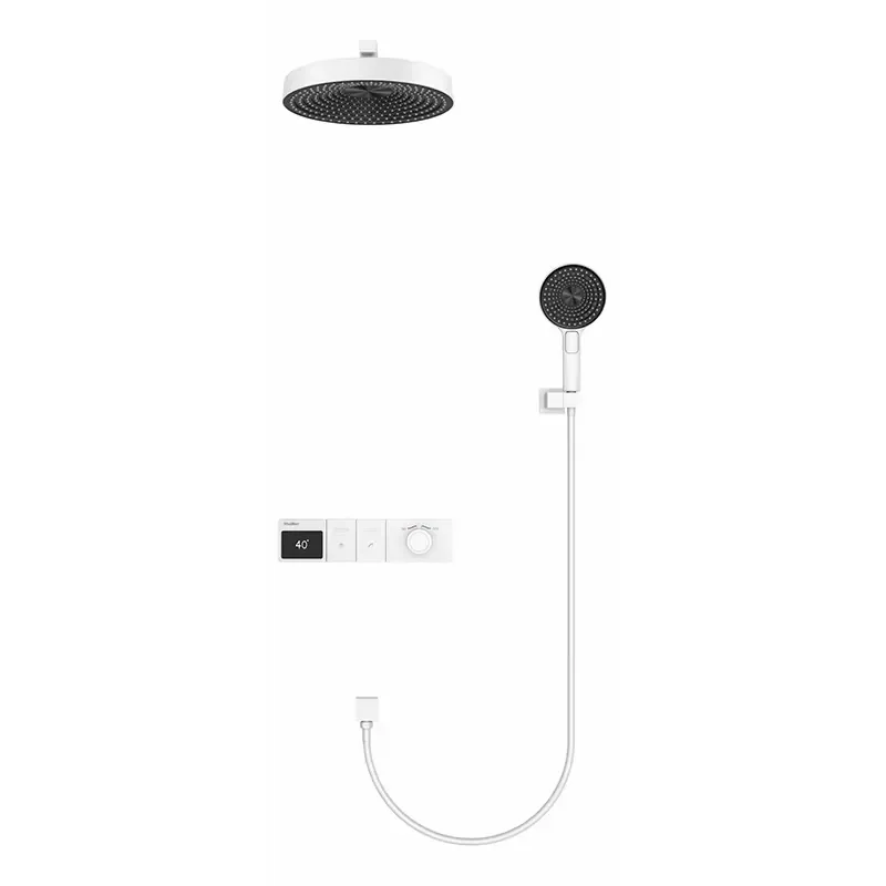 Smart LED Digital Display Concealed Waterfall Shower System Set Bathroom Rainfall Faucet Kit Hotel Home Bath Fixture 10 Years