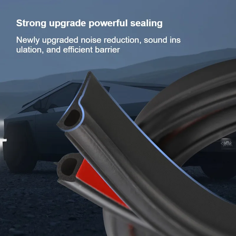 Car Door Sill Sealing Strip for Tesla Cybertruck 2024-2026 Rubber 4PCS Soundproofing Strip Door Soundproof Kit Car Accessories