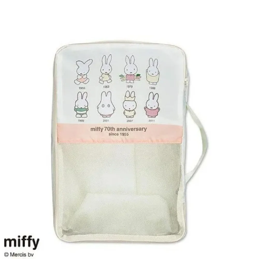 

Cute Miffy Rabbit Handheld Organizer Bag Multifunctional Double Layer Storage Bag Travel Mommy Bag Fashion Cartoon Clothes Pouch
