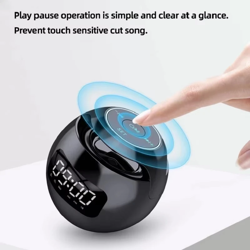 Xiaomi G90 Clock Colorful Bluetooth Speaker Mini Portable Household Ball Card Lock and Load Spray Bluetooth Speaker TF/FM Radio