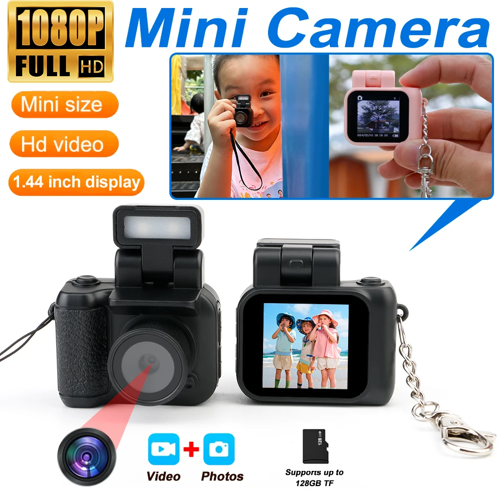 Y4000 HD 1080P Mini Camera With Flash Lamp And Battery Dock Portable Video Recorder DV With LCD Screen Kids Campus Retro Camera 