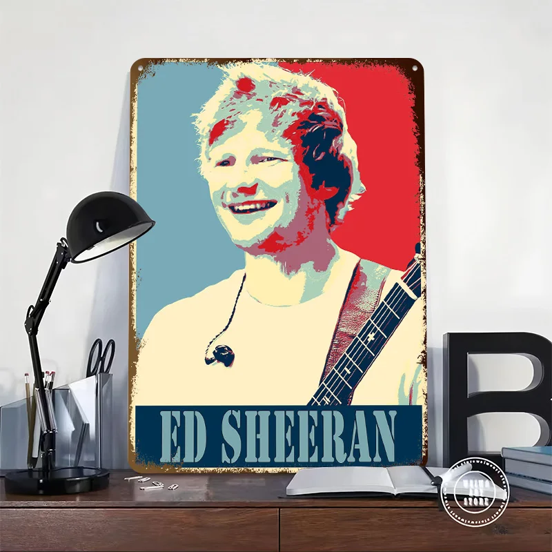 Ed Sheeran Hope Metal Poster Perfect Gift for Fans Lovers Personalized Wall Art Metal Sign for Vintage Decor Room Funny Signs