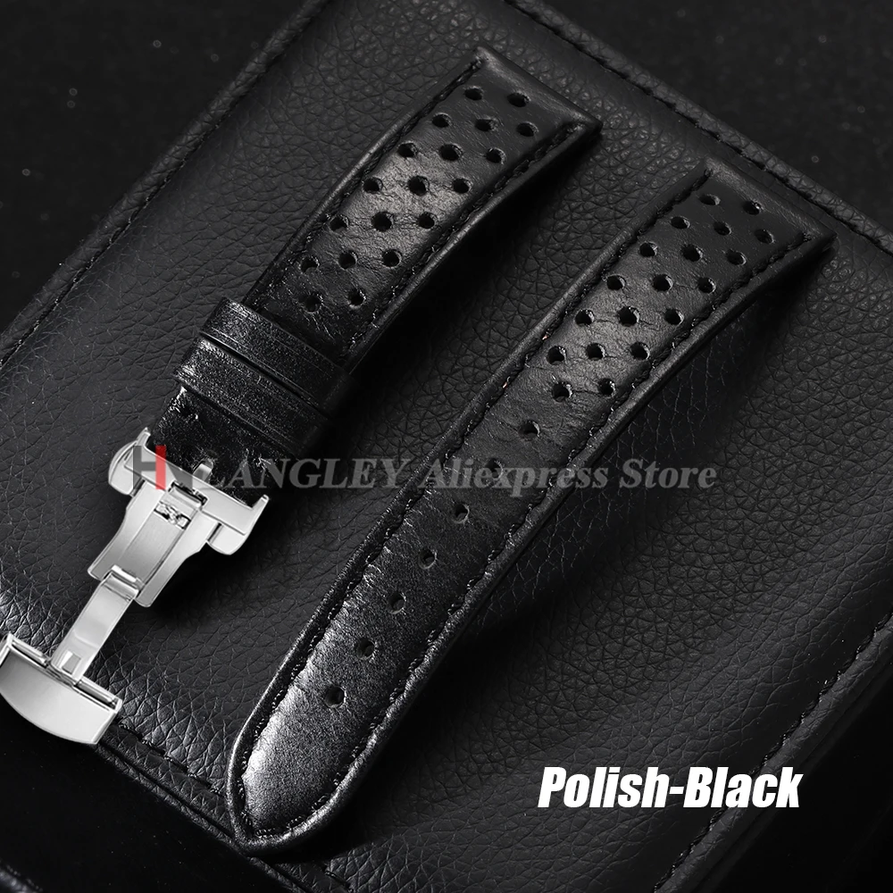 18mm 20mm 22mm Echtes Rindsleder Uhrenarmband für Herren und Damen mit Faltschließe, universelles atmungsaktives Armband-Zubehör