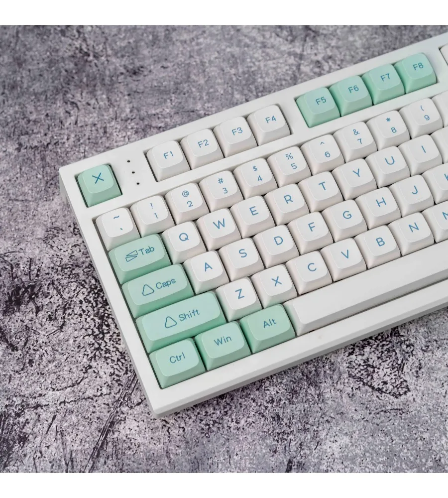 Ice crystal mint theme XDA high PBT sublimation keycap fresh color matching simple