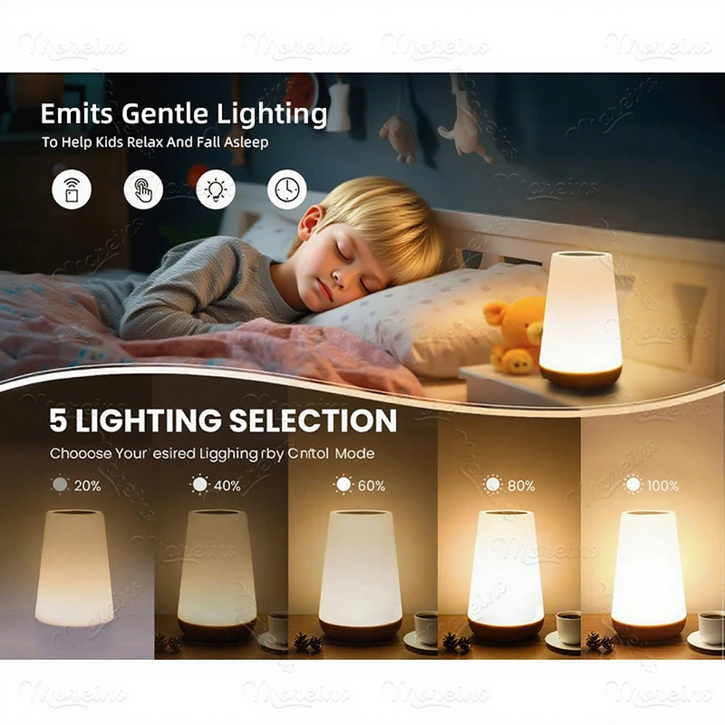 RGB Remote Control 13 Color Changing Night Light Touch Dimmable Lamp Portable Table Bedside Lamps USB Rechargeable Night Lamp