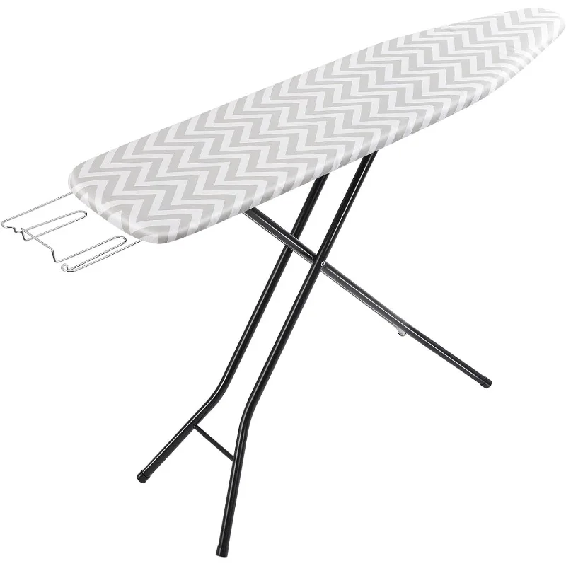 Full-Size Ironing Board - 4-Leg Fold-Up, Chevron Removable Cover, 60