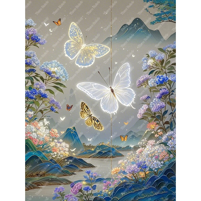 Three Ratels QHH264 Dream Butterfly Art Wall Stickers for Home Decoration