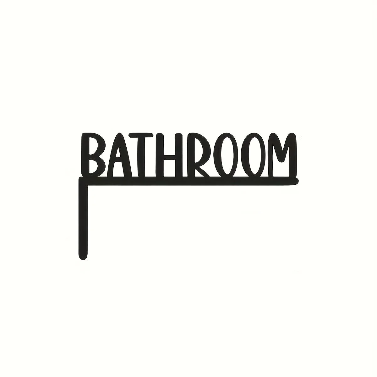 Elegantes Metall-Badezimmertürschild, Wandmontierte Eisenkunst-Dekorationsplatte mit Blumendesign, Geeignet für Inneneinrichtung, Badezimmerdekoration – Detail 6