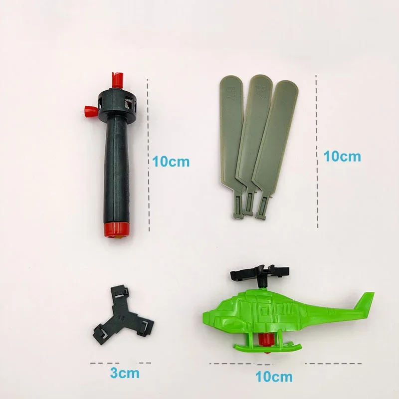 어린이 선물용 대나무 장난감, 잠자리 손잡이 당김 헬리콥터 당김 줄, 야외 비행기 훈련 스포츠 장난감, 인기 판매, 10 PCs, 15 PCs, 20PCs