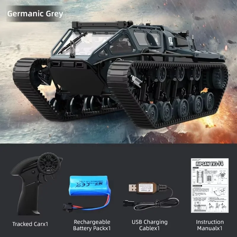 New Jjrc Rc Car 2.4g C8812 4wd Amphibiou 4 Wheel Remote Control Tank Climbing Off Road  Armored Vehicles 360 Rotatetoy Car ﻿Gift