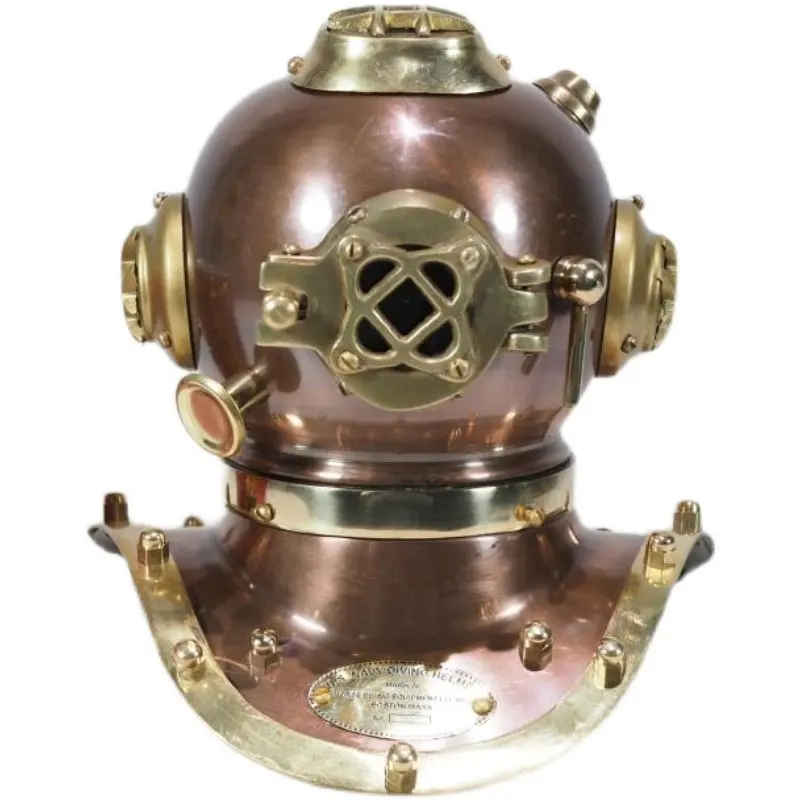 Indian retro punk bronzer ornament small diving helmet waterproof metal hat brass bar soft wear