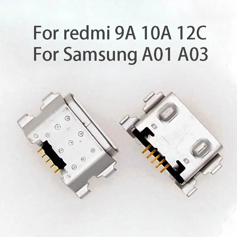 2pcs for Xiaomi Redmi 9A 9C poco C3 Samsung A01 A03 Core M01 Port Repair Micro USB 5pin Charger Charging Port Connector Plug New