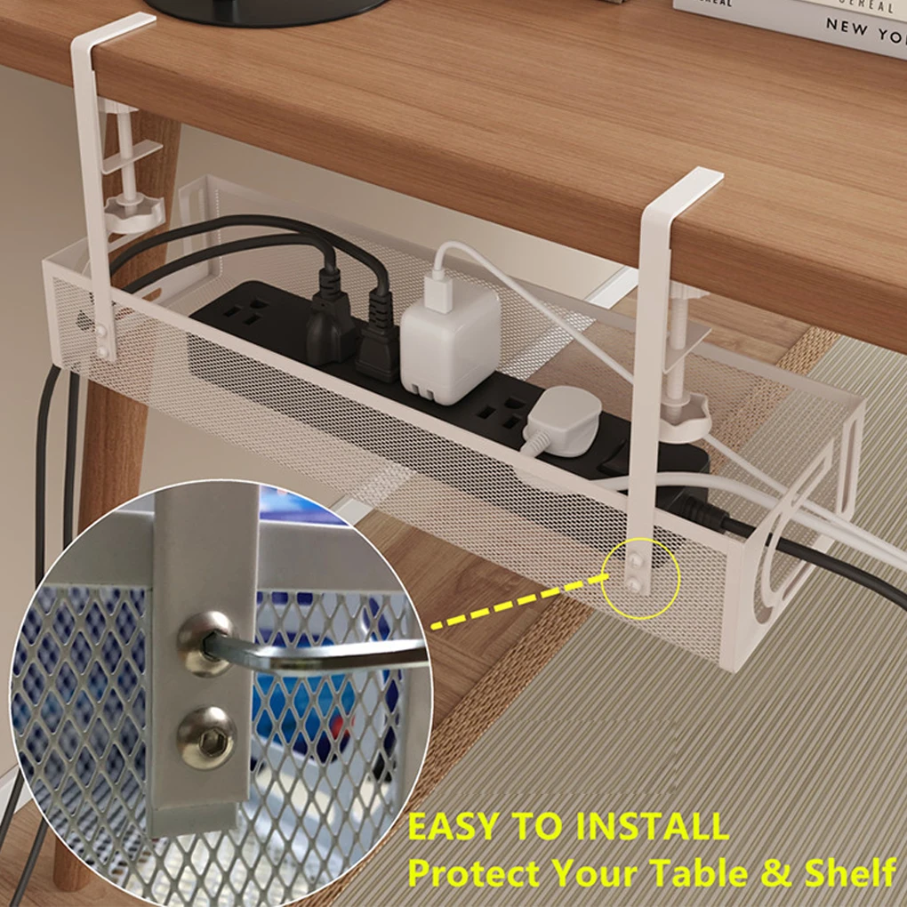 New Portable Management Under Desk, Under Desk Cable Management Tray, Desk Cable Organizer,Cable Management Box,Cord Organizer view 6