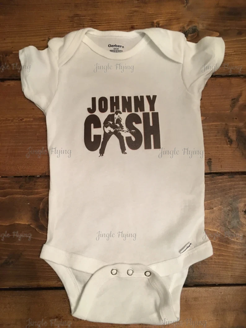 Country Baby Clothes Cute Legend Shirt Singer Johnny The Legend Inspired Mugshot Gerber Rock Band Baby Onesie Toddler-Bodysuits