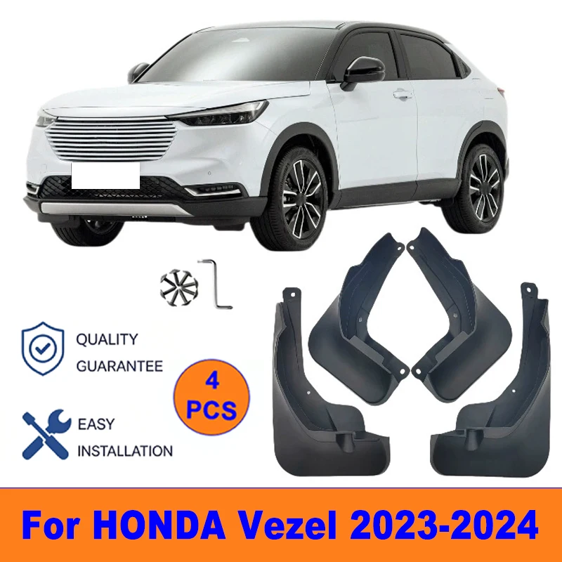 

4Pcs Mud Flaps For HONDA Vezel 2023-2024 - Splash Guards Front & Rear Wheel Fender Mudguards Car Exterior Protection Accessories