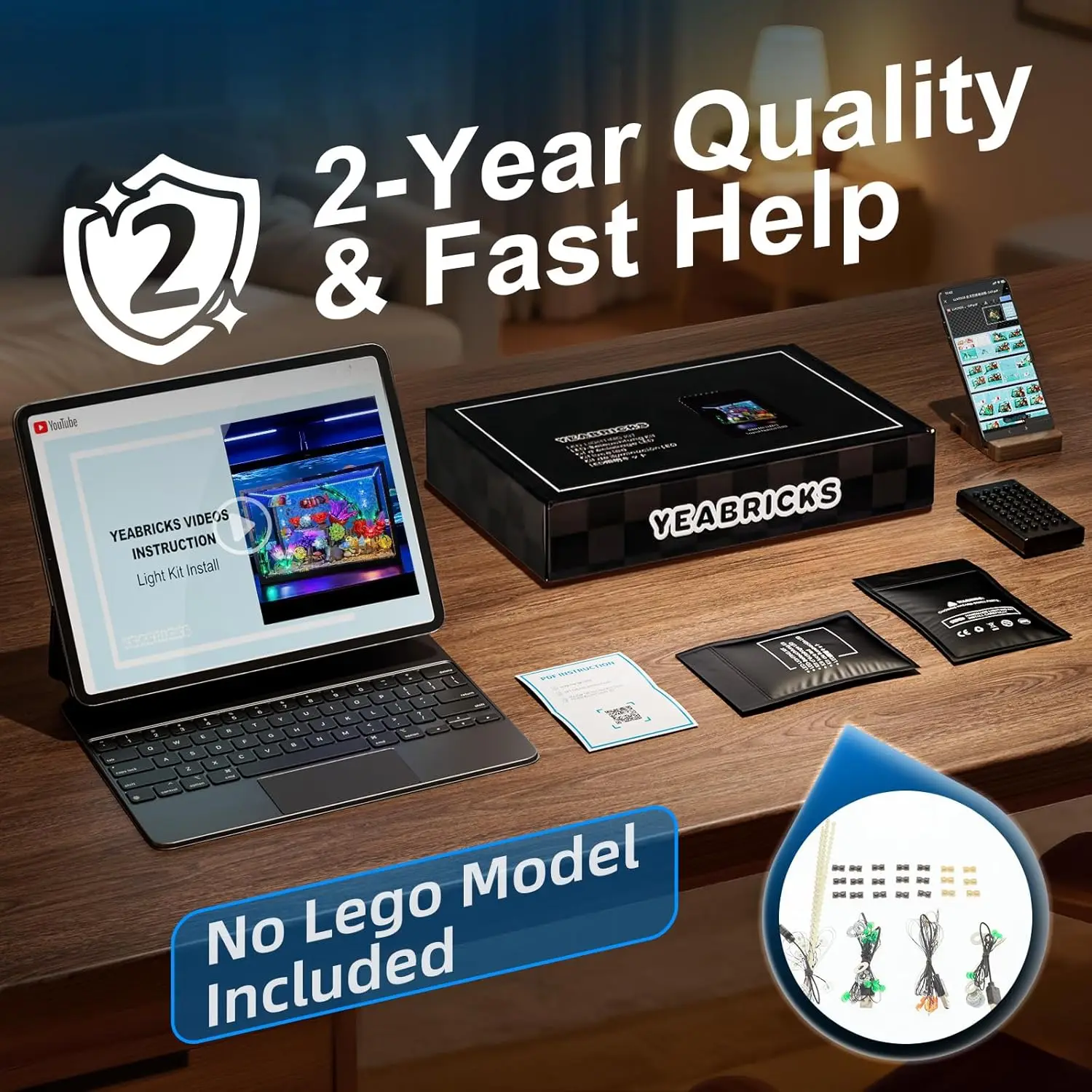 Hprosper LED Light for lego 10366 Icons Tropical Aquarium Decorative Lamp With Battery Box(Not Include Lego Building Blocks)