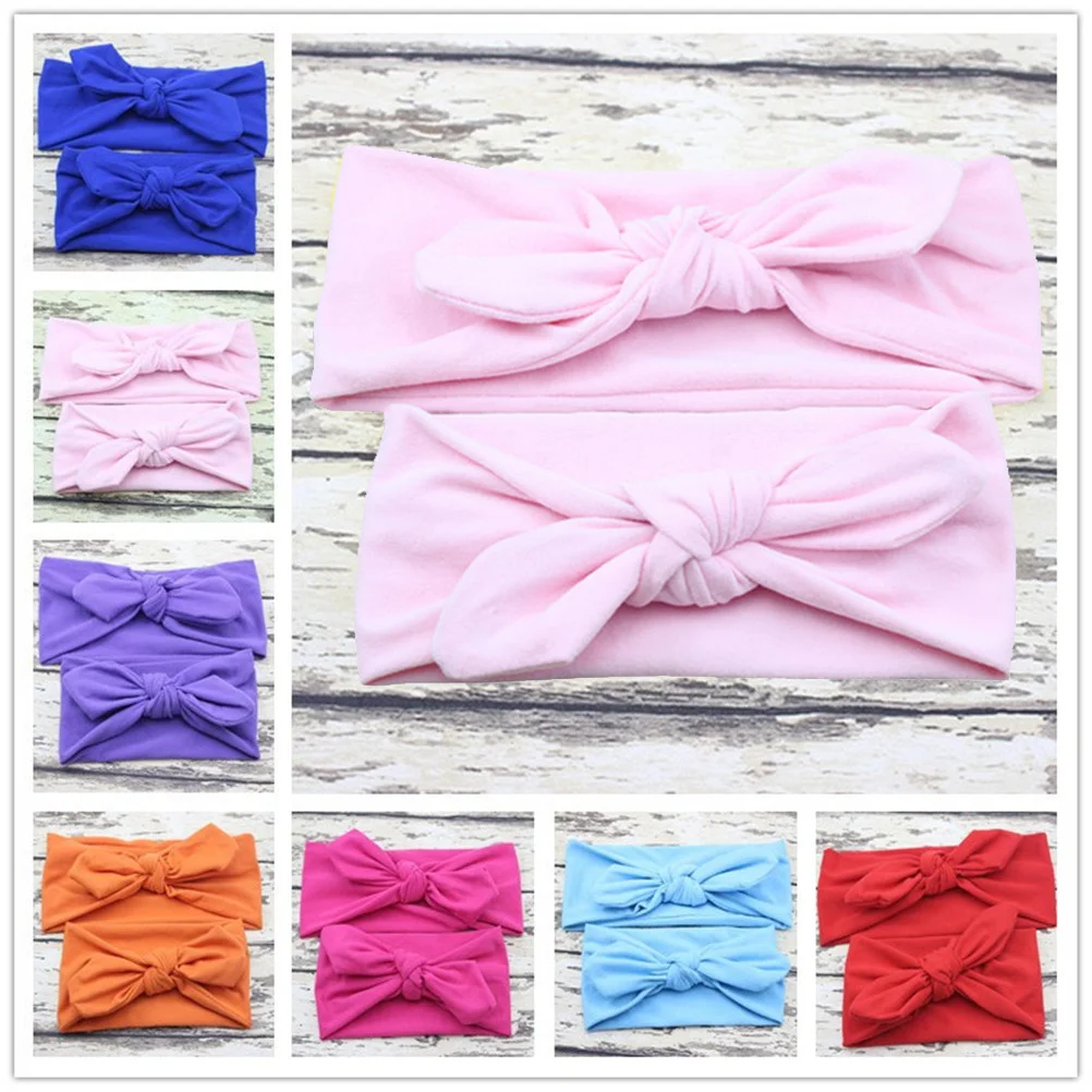 

Pink Headwrap Knot Hairband Hair Bow Set Elastic Headbands Soft Comfortable Shower Birthday Party