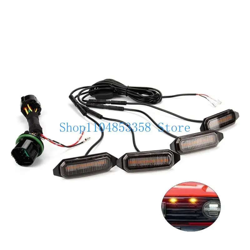 

652F 4pcs Car Front Grille Lights Yellow EaglesEye Lamp Daytime Running RaptorStyle Driving Light Accessories for Tank300 12V