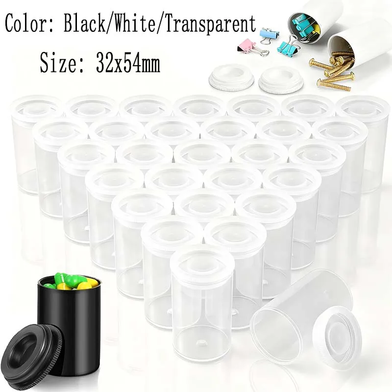 35mm Empty Film Canister 10-50pcs, Plastic Camera Reel Container for Film Storage, Arts Crafts Parts Accessories Organizer