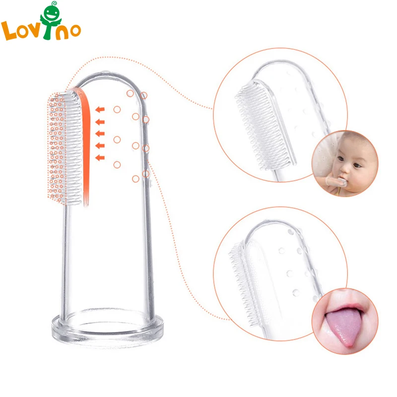 Baby Finger Toothbrush Safe Soft Silicone Toothbrush+Box Children Teeth Clear Infant Tooth Brush Rubber Cleaning Newborn Items