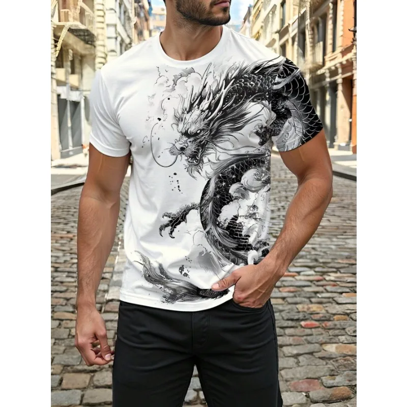 3D Print Short Sleeve T-shirt 2025 Large Size Men's Short Sleeve Tee Clothing Casual O-neck T Shirts For Man Daily Menswear