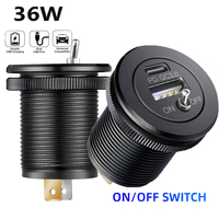 Switch outlet Quick Charge 3.0 dual usb charger socket power Cigarette Lighter Socket for 12/24V car Boat Motorcycle Marine