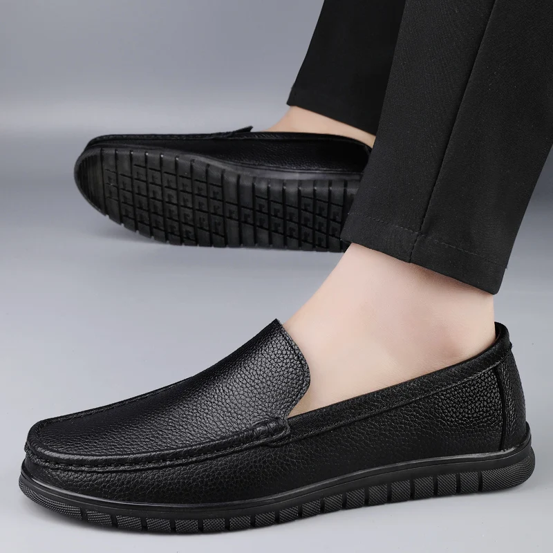 

Men Casual Loafers Leather Slip On Shoes Men Breathable Lightweight Moccasins Business Office Driving Shoes For Men Footwear
