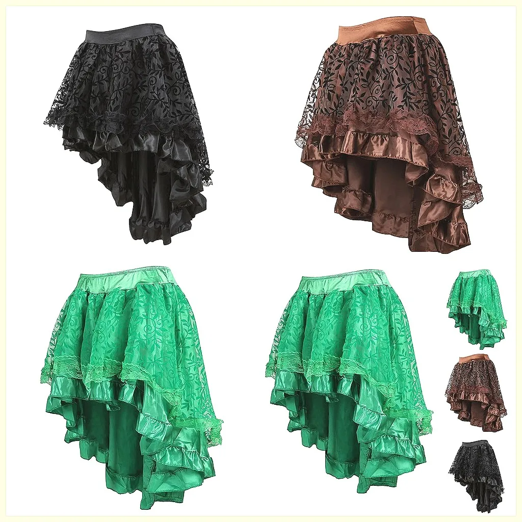 

Женское платье в стиле стимпанк с викторианским кружевом, асимметричный костюм пирата в стиле Ренессанс, готическая юбка для Хэллоуина