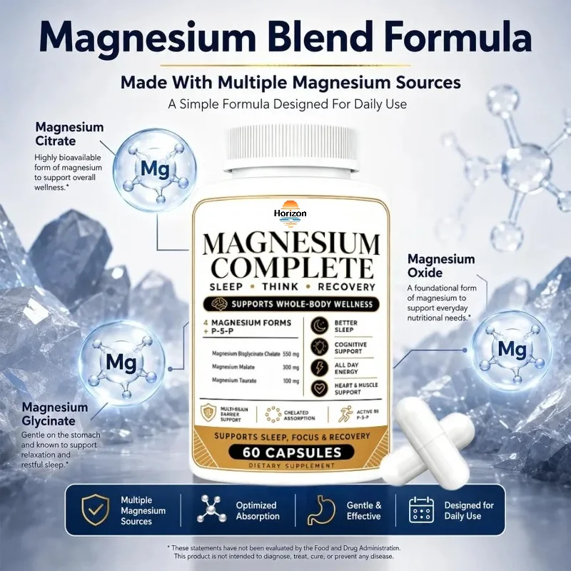Complete Set of Four in One Magnesium Supplements, 60 Capsules