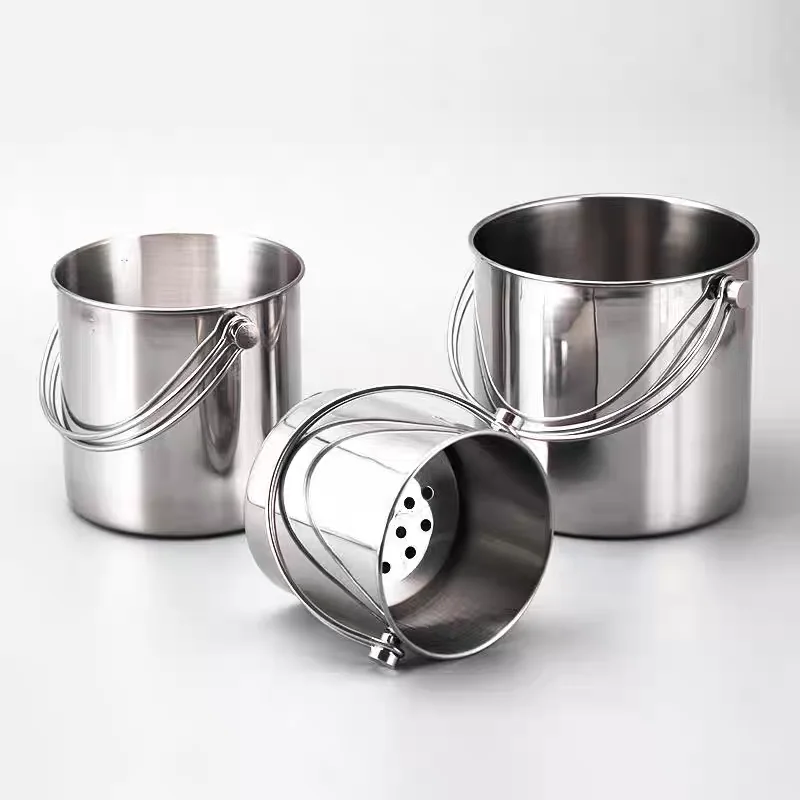 

1.2L Stainless Steel Ice Bucket Wine Champagne with Strainer & Ice Tong Barware