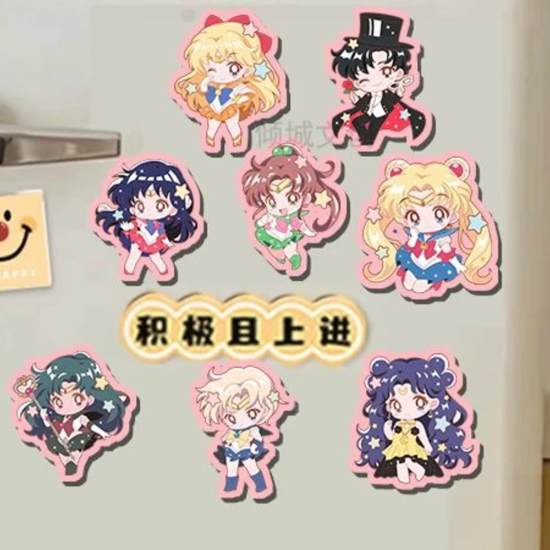 Sailor Moon Tsukino Usagi Chiba Mamoru anime-themed cute magnetic stickers home fridge and cabinet DIY decoration Exquisite gift