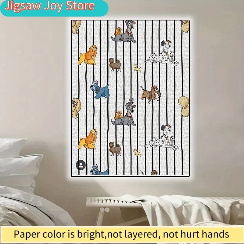 Disney  Classic 101 Dalmatians Dog Puzzle - Cute Pet Dog Illustrations, High-Quality White Card Material, Portable & Portable,