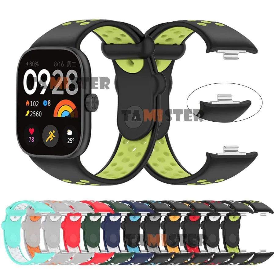 Esportes silicone pulseira de relógio para redmi relógio 4 cinta acessórios pulseira substituição para xiaomi mi banda 8 pro pulseira correa