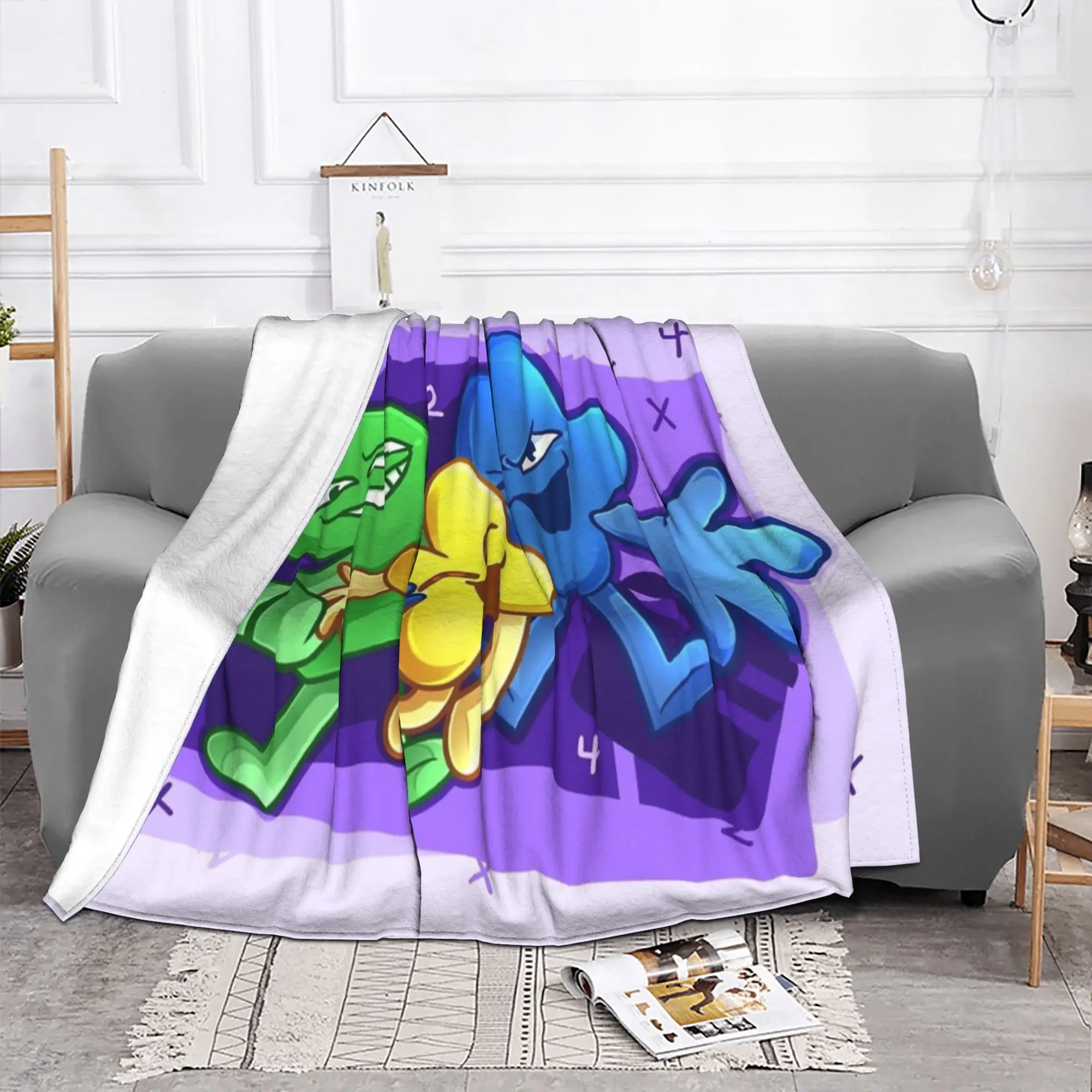 BFDI Inanimate Insanity Cartoon  Blankets Fleece Battle for Dream Island  Ultra-Soft Throw Blanket for Sofa Bedroom Bedspread