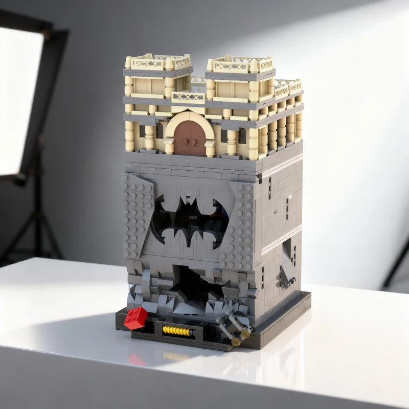

1603 детали MOC Micro Batcave Super Heroes DCD: Модель Бэткейва, конструктор, подарок, креативный коллекционный декор, премиум-класс
