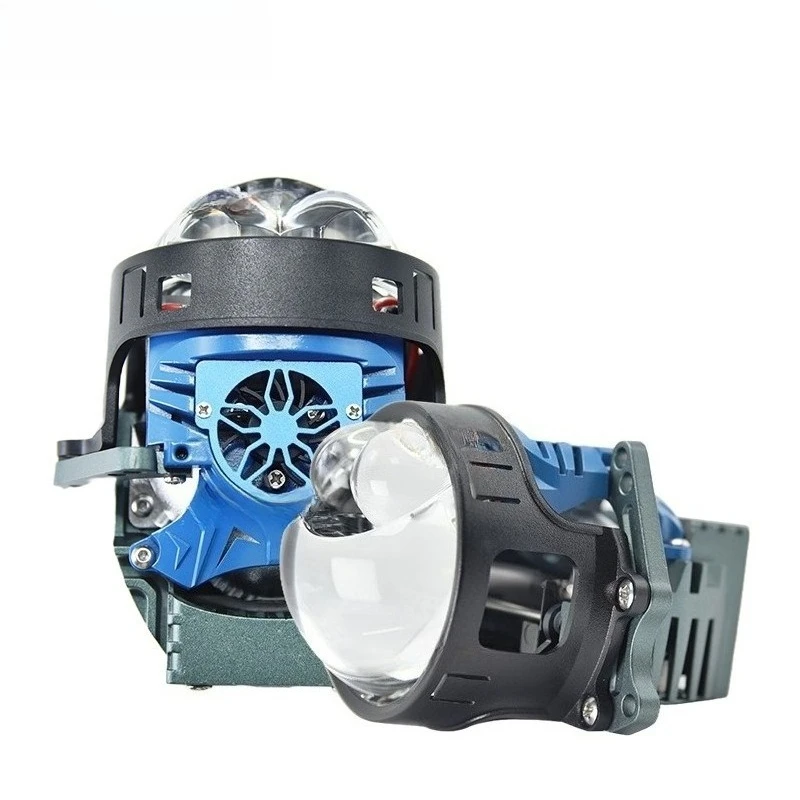 Z11 3 Inch Bi LED Projector Headlight with Halo Dual Direct Laser Lens Dual Fan Cooling High Power Plug and Play Car LED Lamp