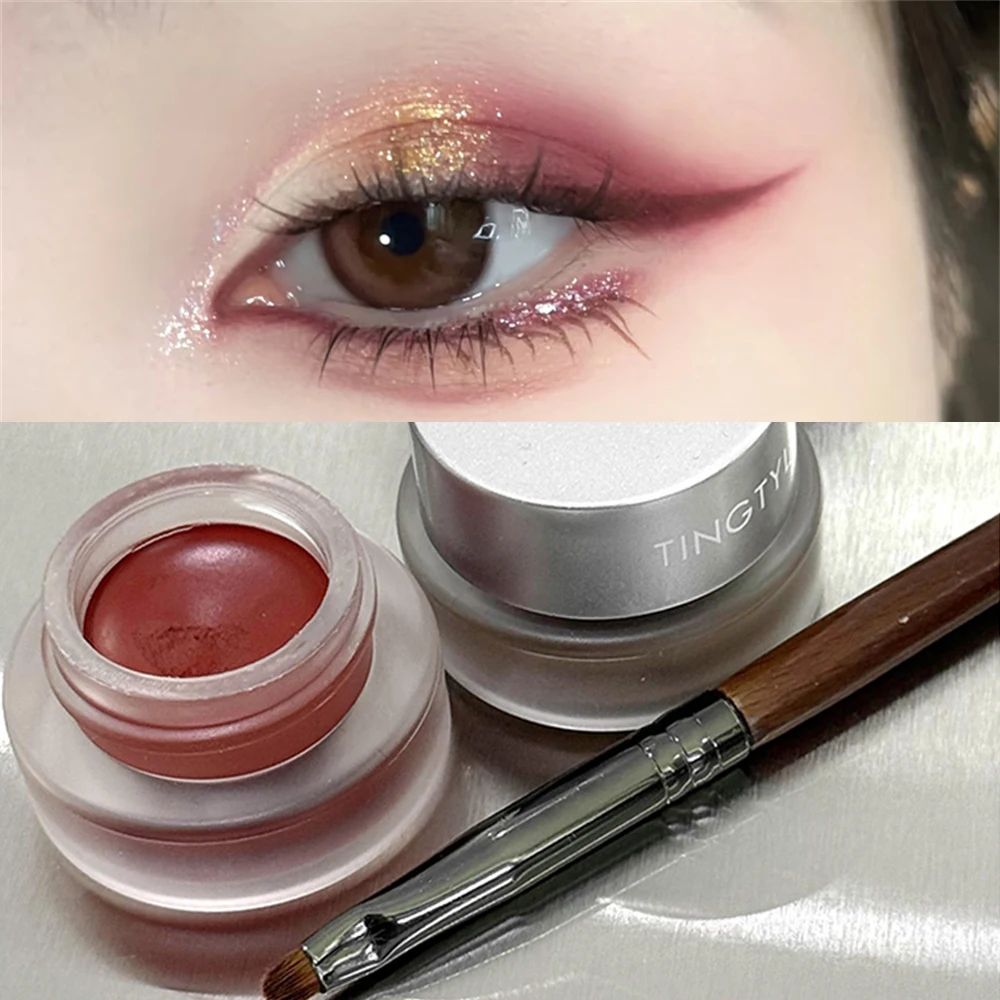 3 สีอายไลเนอร์ Eyebrow Gel ครีมแปรงกันน้ํา Lasting Non Smudging Matte สีแดงสีน้ําตาลสวมใส่ง่าย 3 In 1 เกาหลีแต่งหน้า